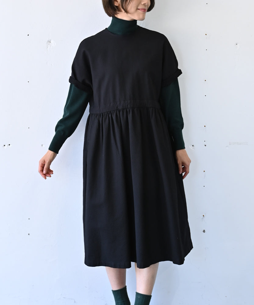 遠州織物 オーガニックコットン〉涼しい凹凸生地 隠しウエスト紐あり