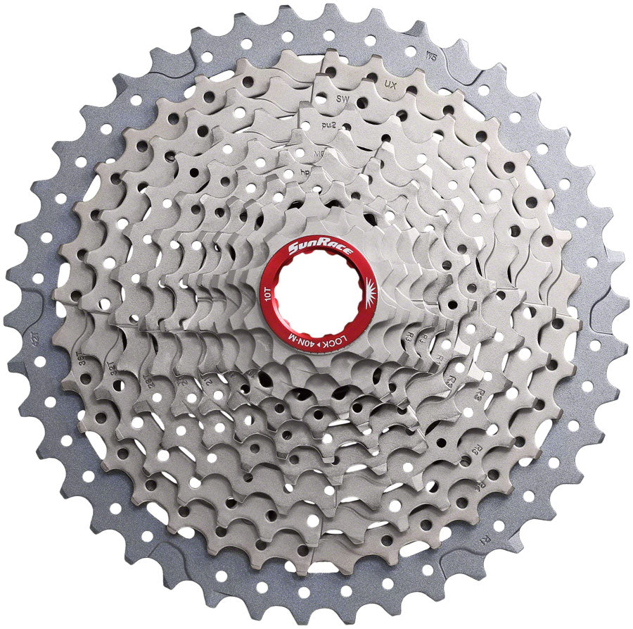 SunRace MX9X Cassette - 11-Speed, 10-42t, Metallic Silver, For XD