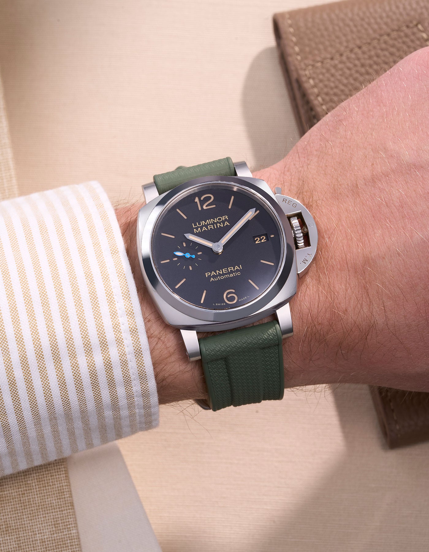 Military Green Vertech FKM Rubber Strap for Panerai 22-26mm