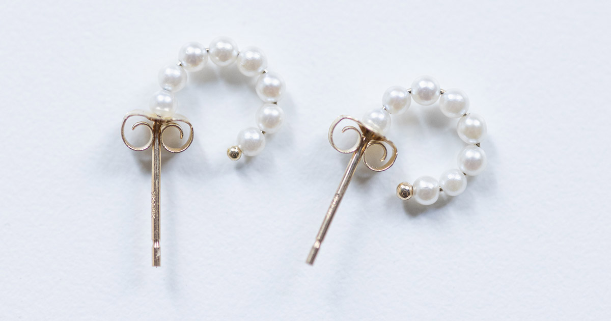 ちいさなアコヤパールのフープピアス - Satomi Kawakita Jewelry
