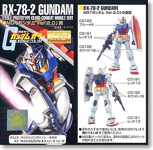 MG「ガンダム Ver.2.0」用 ガンダムカラーセット (塗料) - ホビー