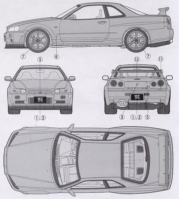 ニッサン スカイライン GT-R Vスペック (R34) (プラモデル) - ホビー
