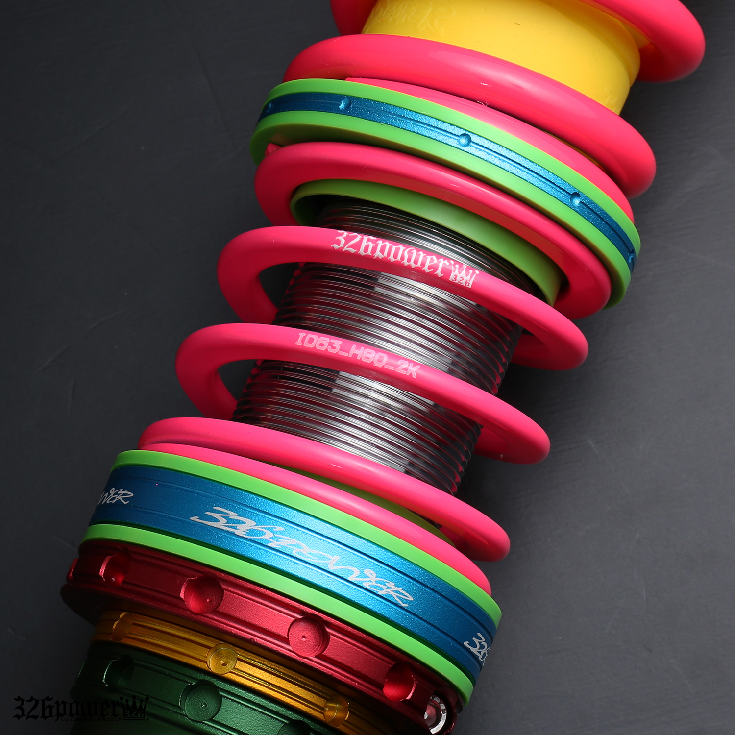 326Powerピンクヘルパースプリング とイエロースペーサー