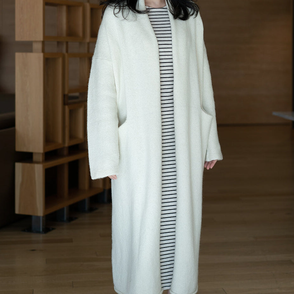 Alpaca Cardigan - Milk Foam – Cocoonery