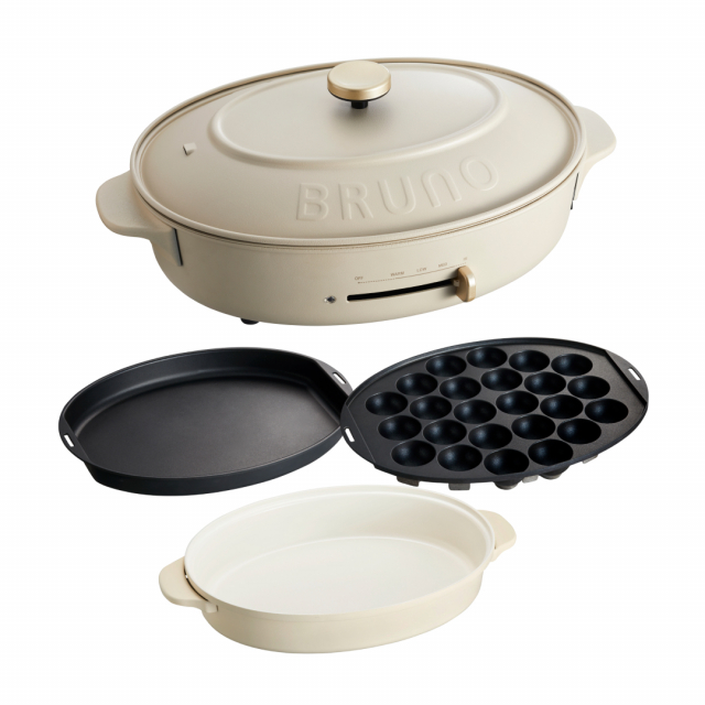 BRUNO(ブルーノ)オーバルホットプレート グレージュ[BOE053-GRG