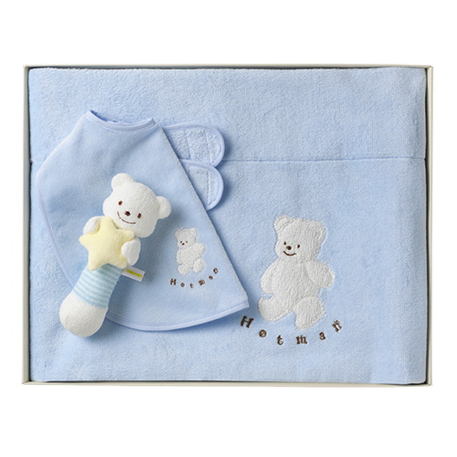 Hotman (ホットマン) 1秒タオル マーシャ ベビーケットセット ブルー