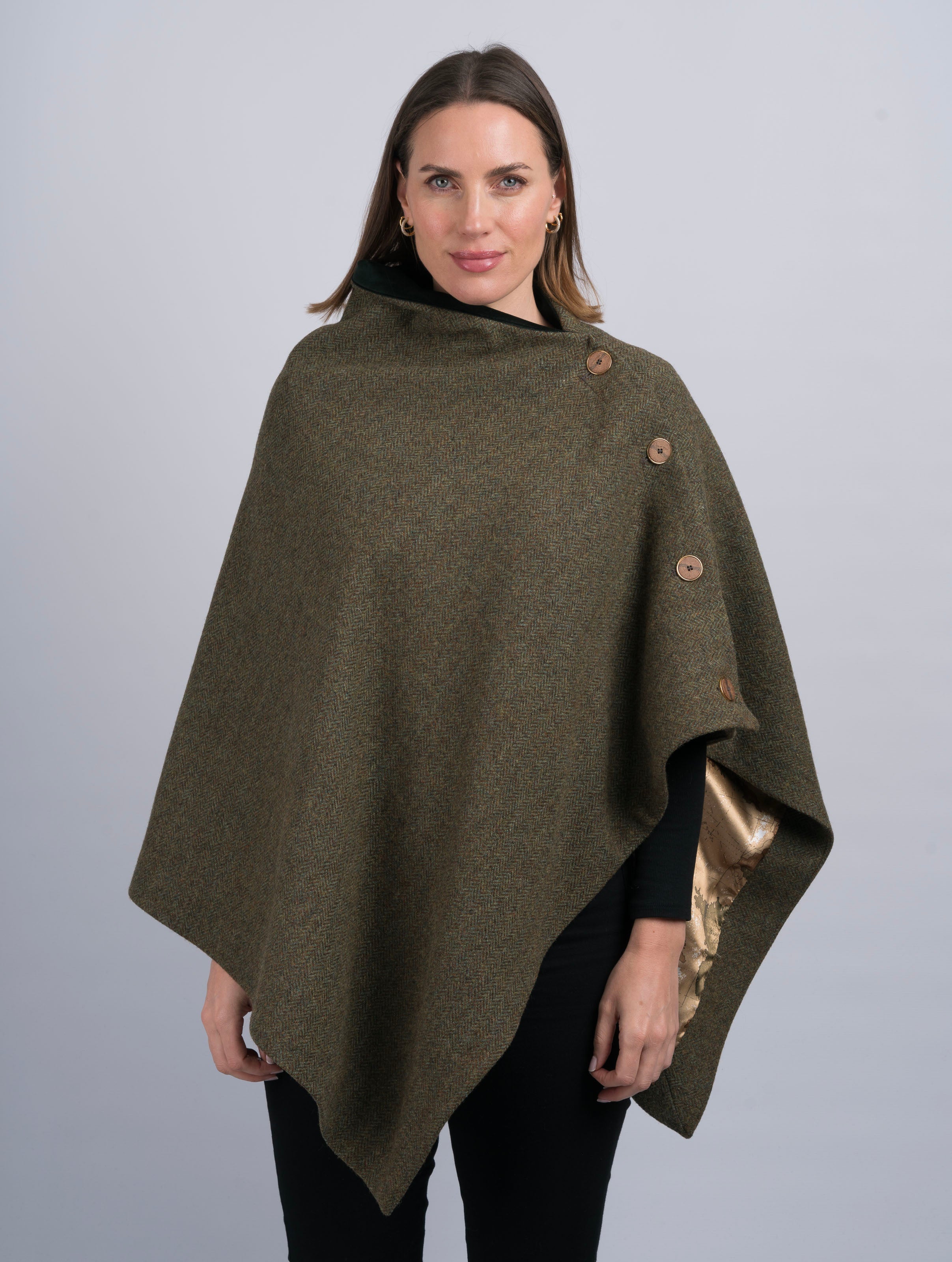 Women's Moss Green Tweed Wool Cape & Cloak – Celtic Tweed