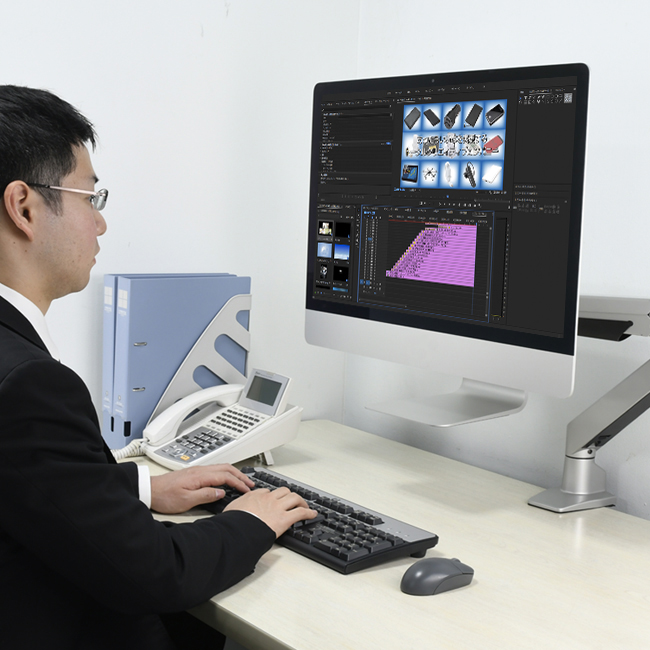 販売終了】 iMac 27インチ専用アーム 1面用4軸 ガスシリンダー式