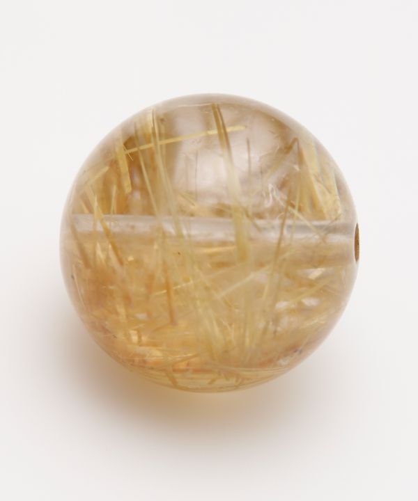 タイチン（太針）ルチルクォーツ珠10mm(ﾌﾞﾗｼﾞﾙ産): 『岩座(いわくら