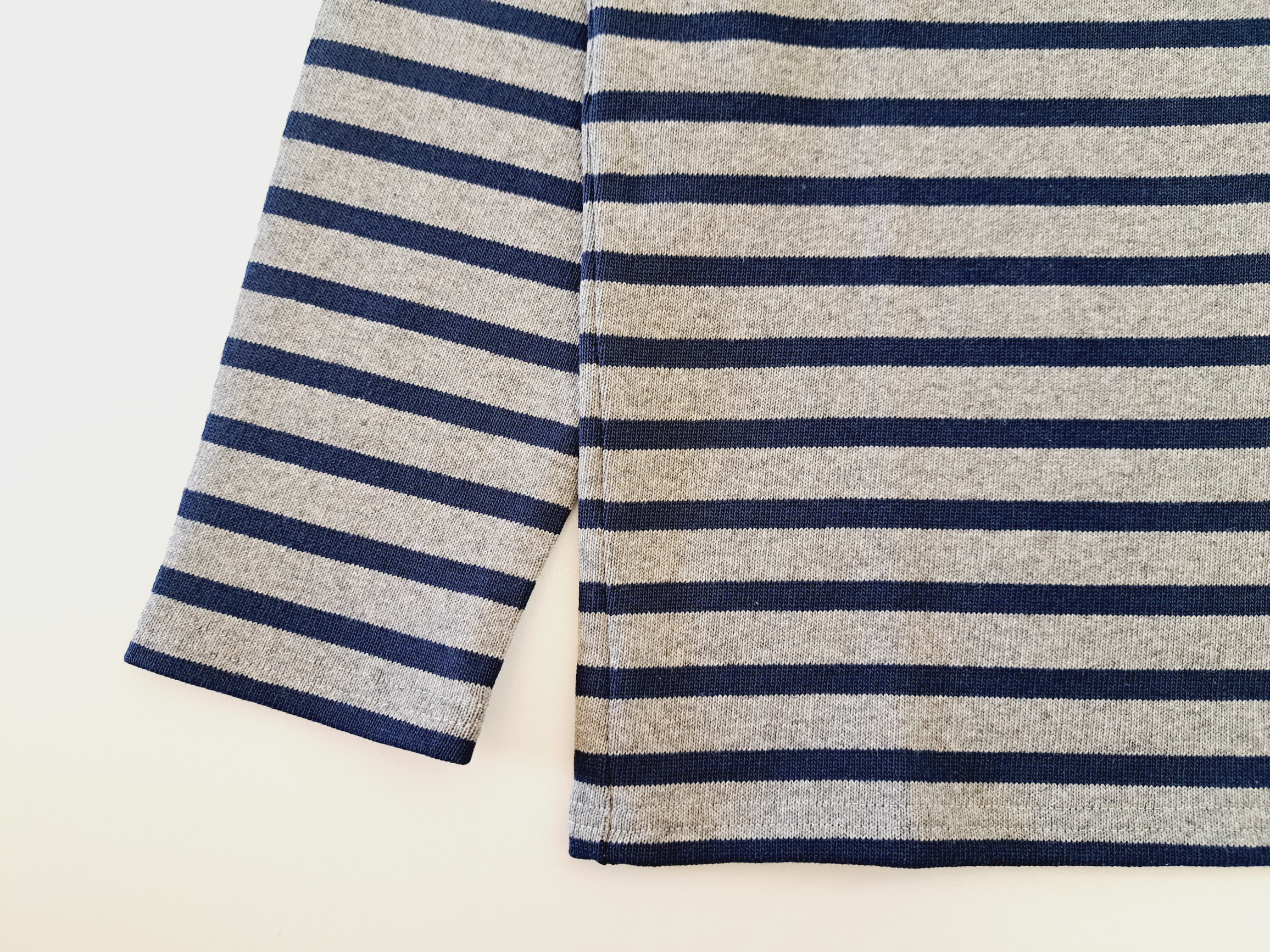 セントジェームス 定番ボーダーバスクシャツ GRIS/MARINE 杢グレー