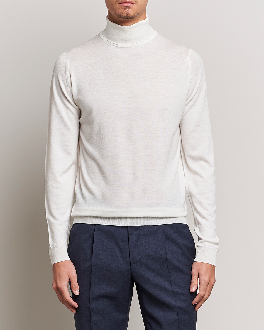 John Smedley Cherwell Extra Fine Merino Rollneck Snow White at