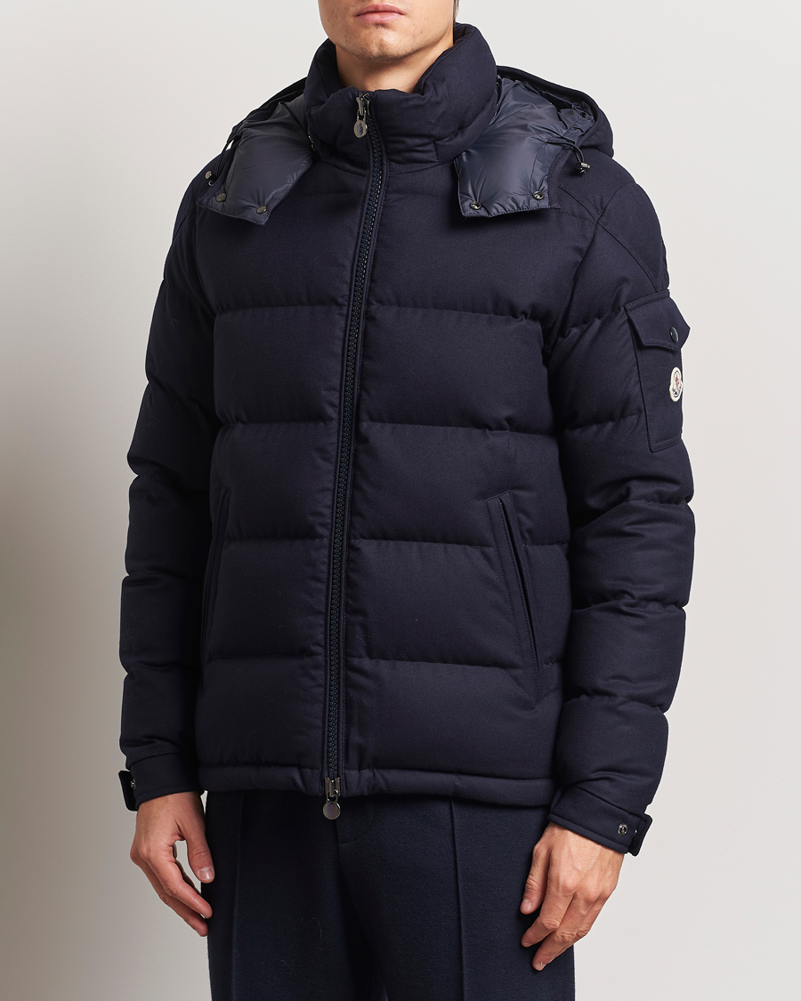 Moncler Montgenevre Flannel Down Jacket Navy at CareOfCarl.com