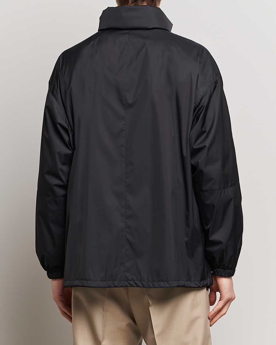 Auralee Polyester Satin Zip Jacket Black at CareOfCarl.com