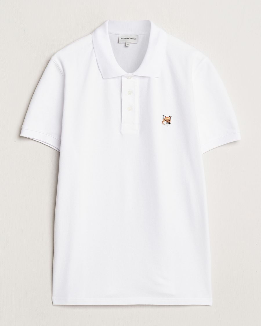 Maison Kitsuné Fox Head Polo White at CareOfCarl.com