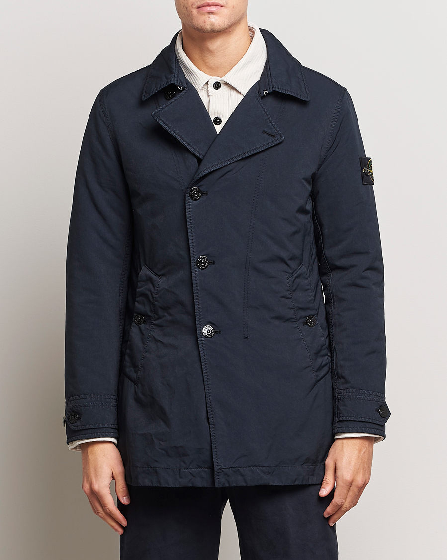 Stone Island David-TC Coat Navy Blue | Man - CareOfCarl.nl