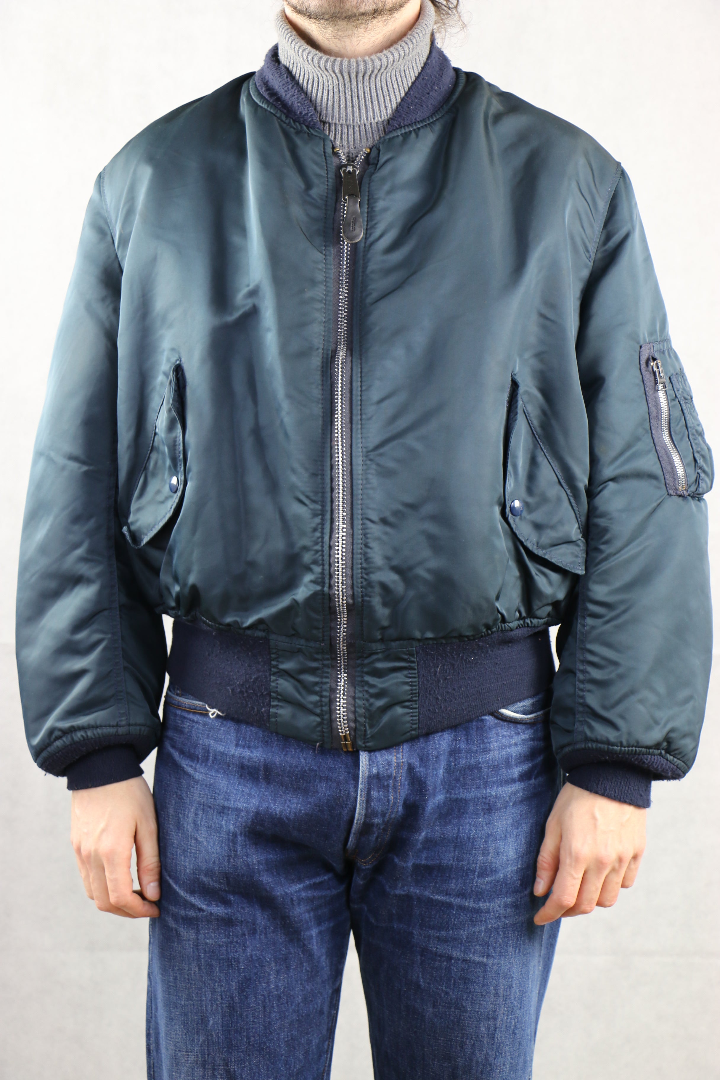 Alpha Bomber MA-1 Ocean Blue ~ Vintage Store Clochard92.com