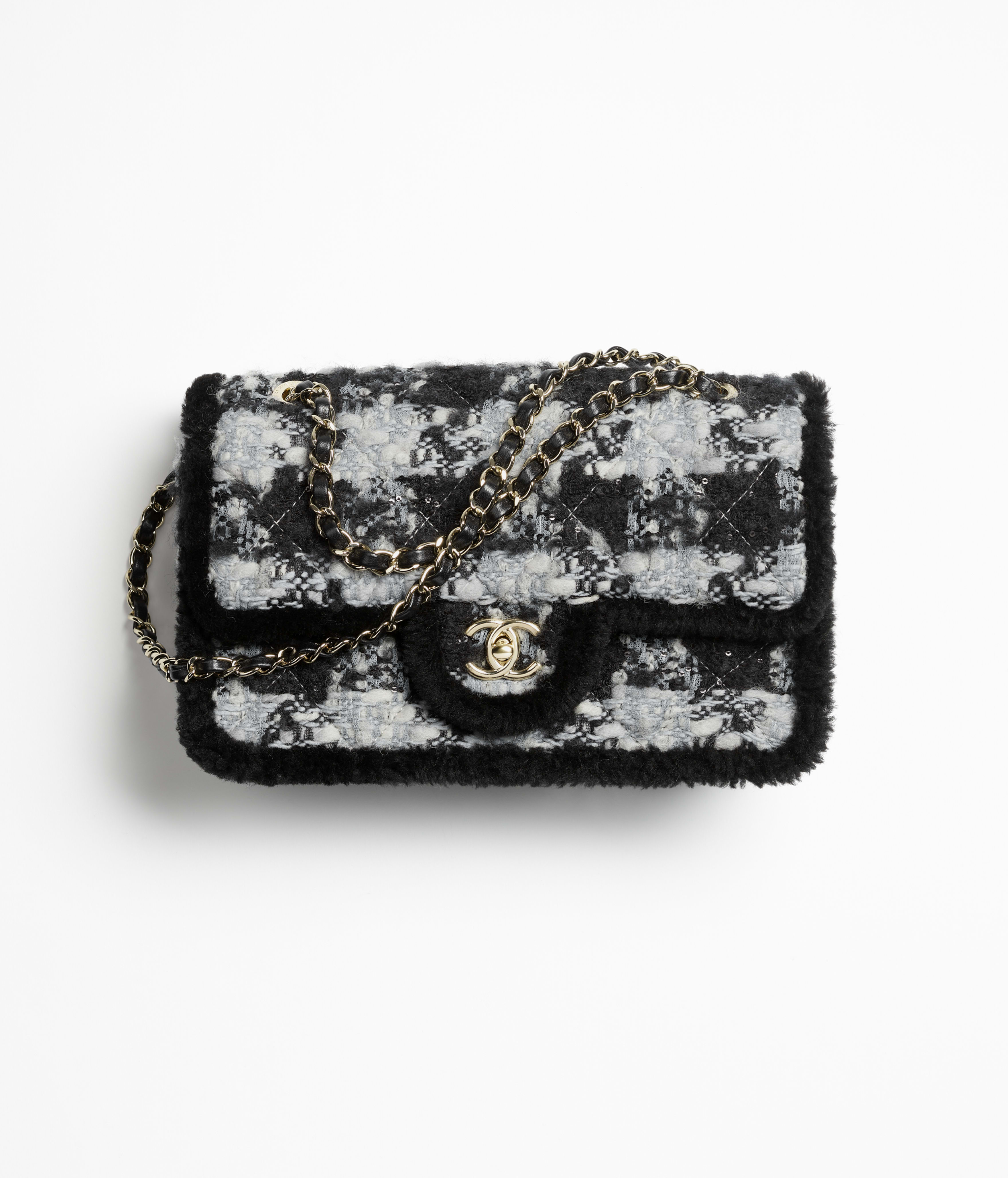 イヤーマフ - シアリング ラムスキン、ブラック & エクリュ