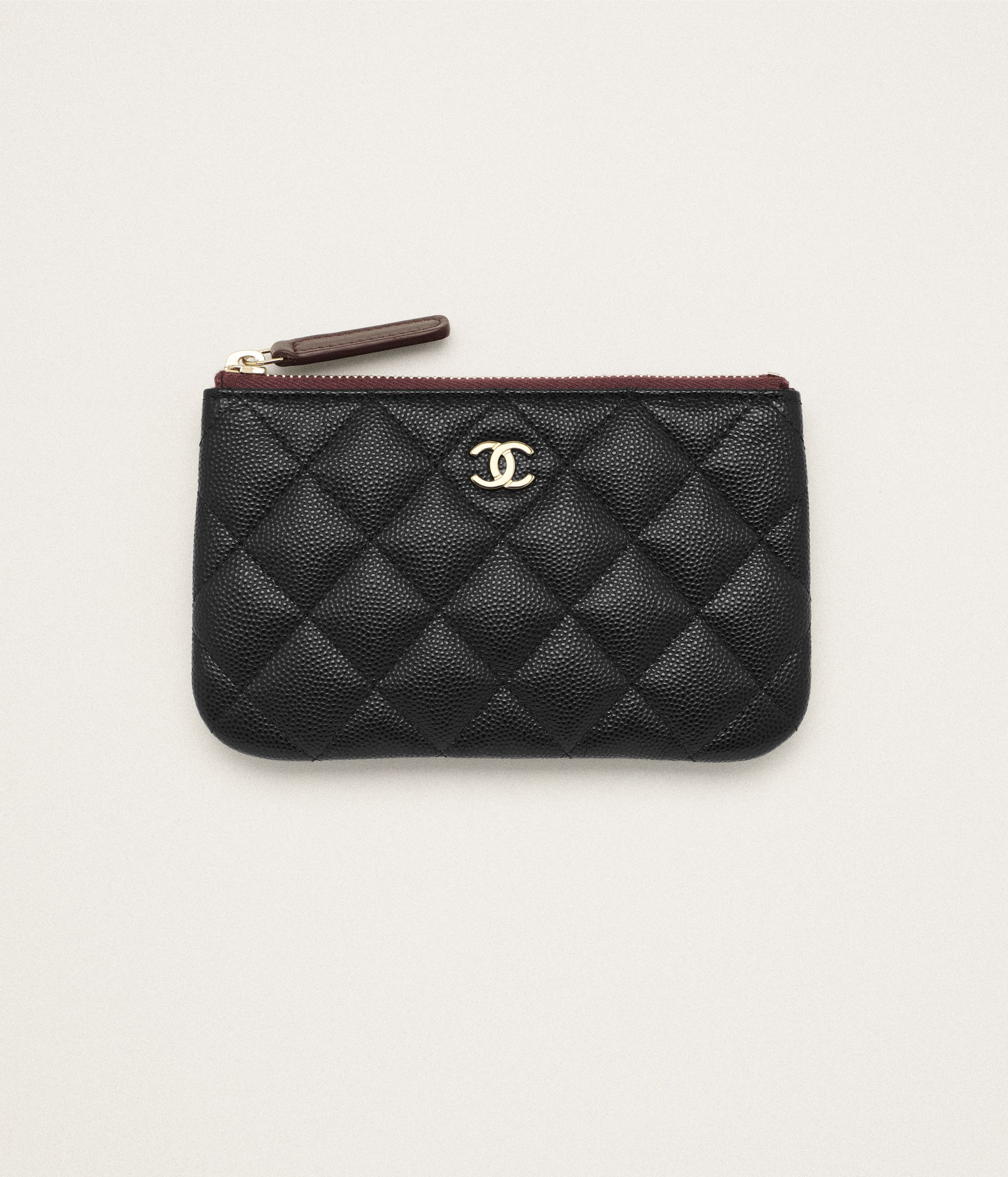 クラシック スモール ジップ ポーチ - シャイニー グレインド カーフ