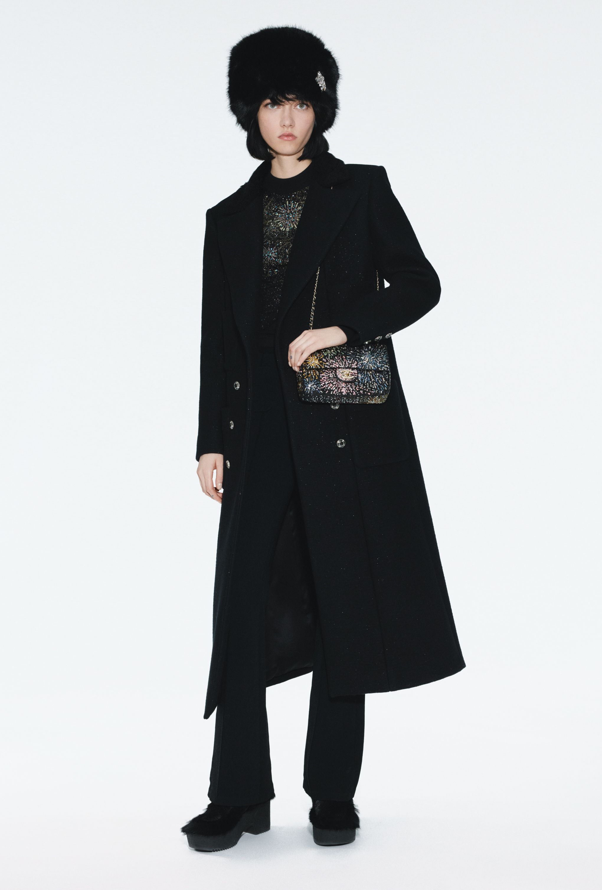 コート - カシミヤ & ウール、ブラック — ファッション | CHANEL シャネル