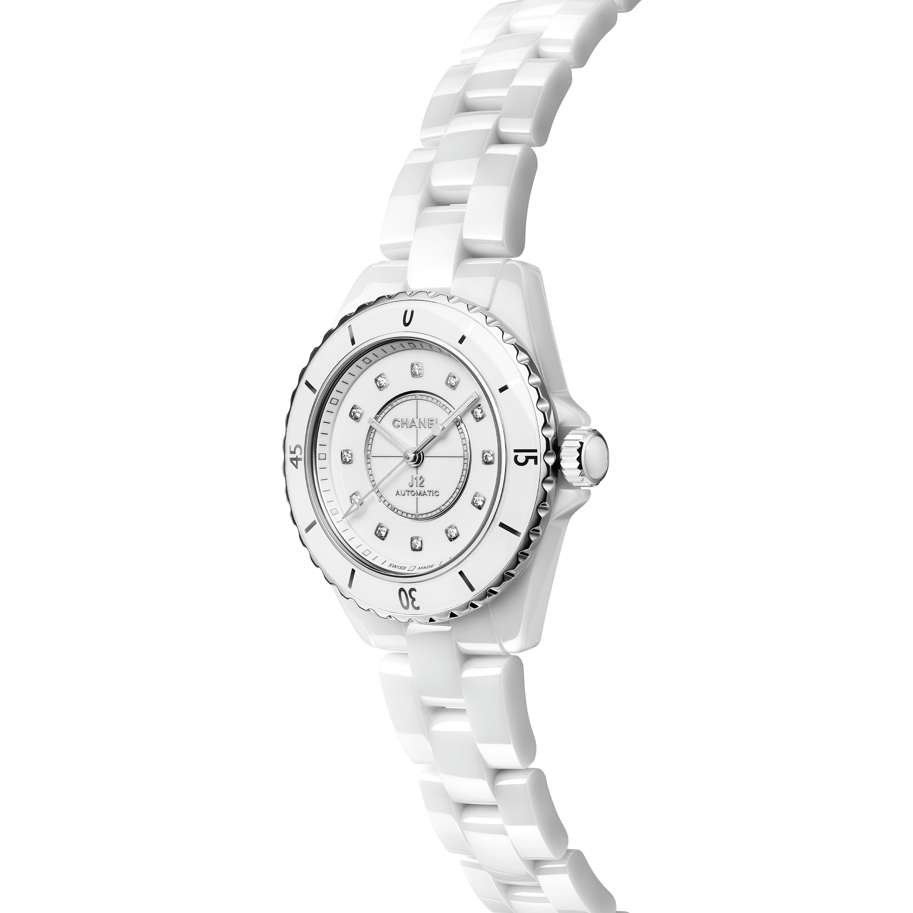 J12 Phantom Watch, 33 mm - White ceramic - H6345 | CHANEL