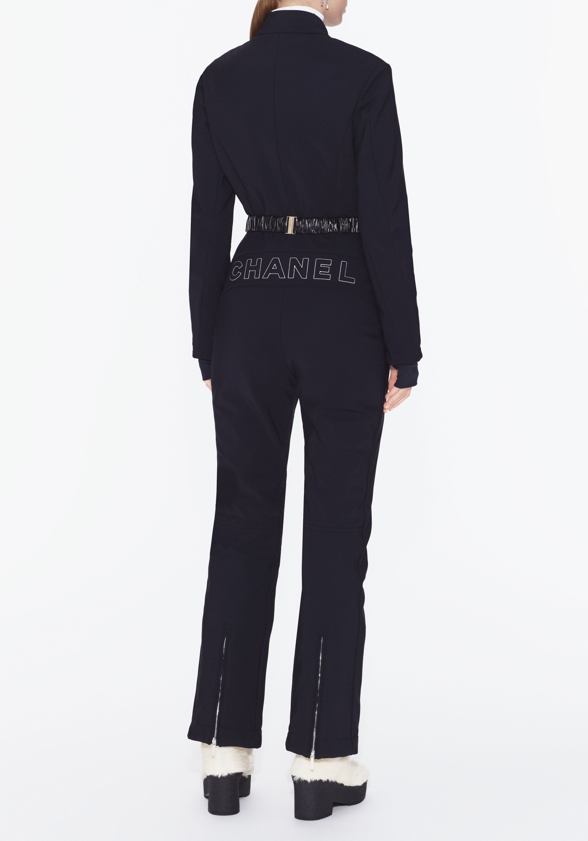 ジャンプスーツ - ミックス ファイバー、ネイビーブルー