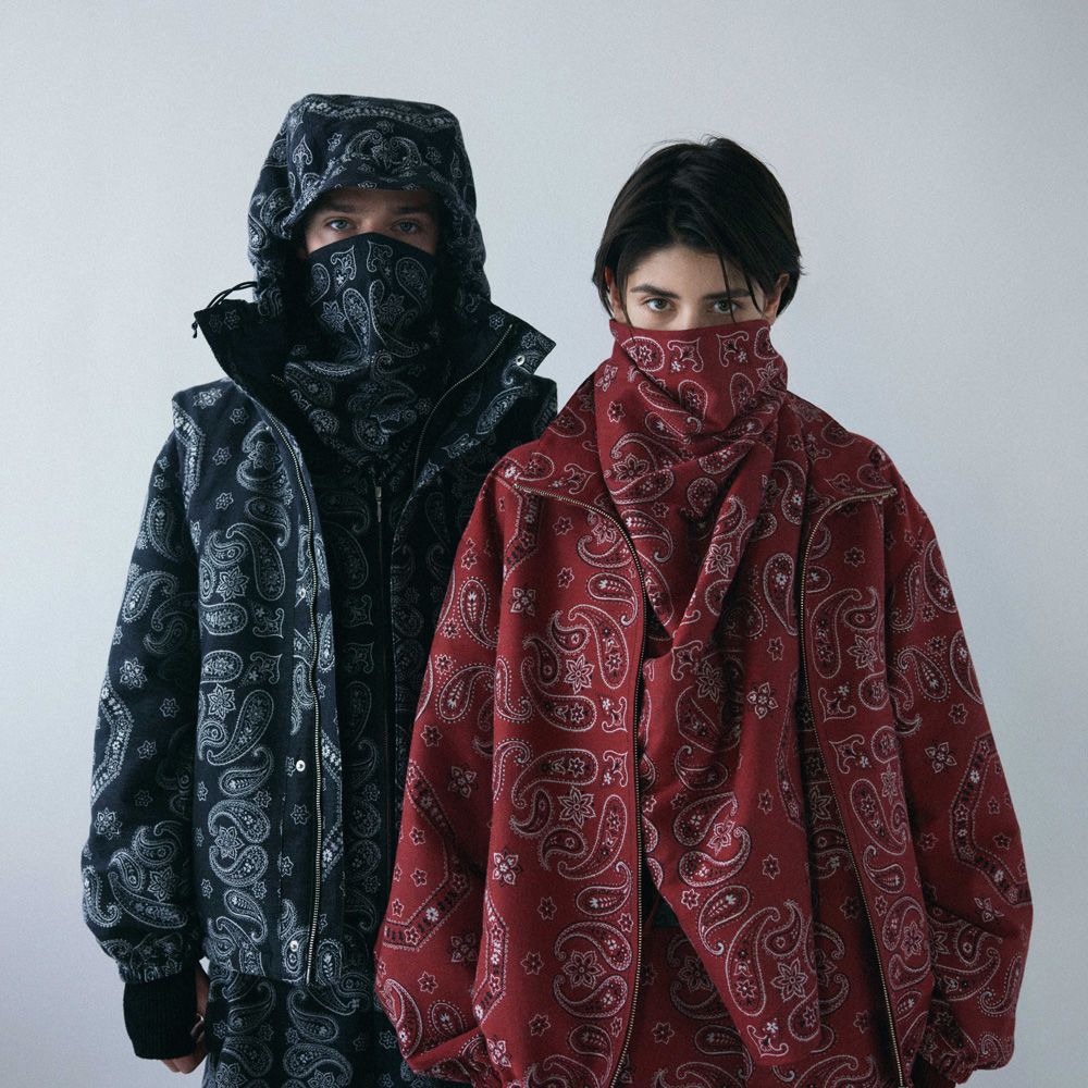 superNova. - Big scarf - Bandana jacquard - Black / スカーフ