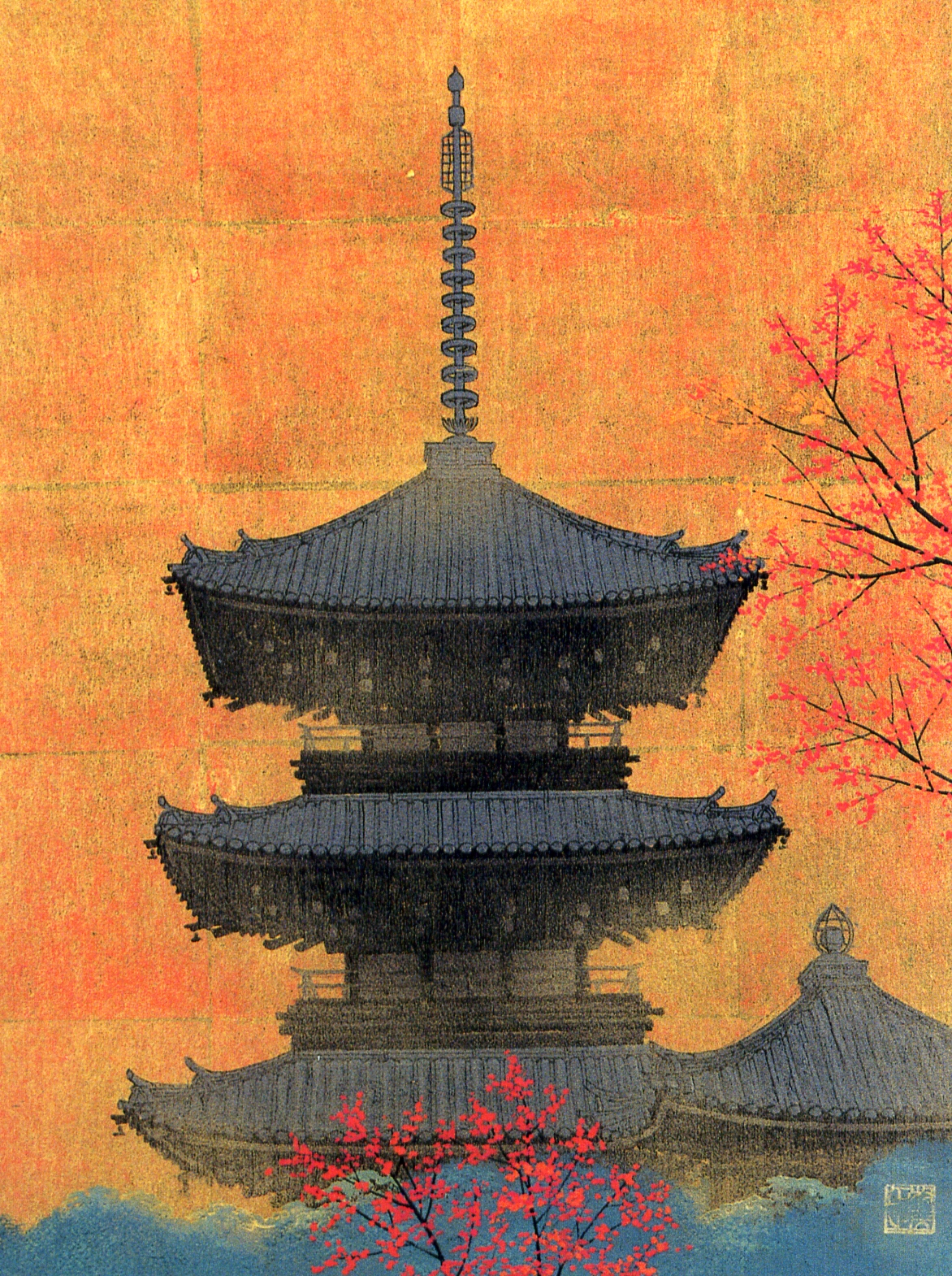 村居正之《真如堂秋色》