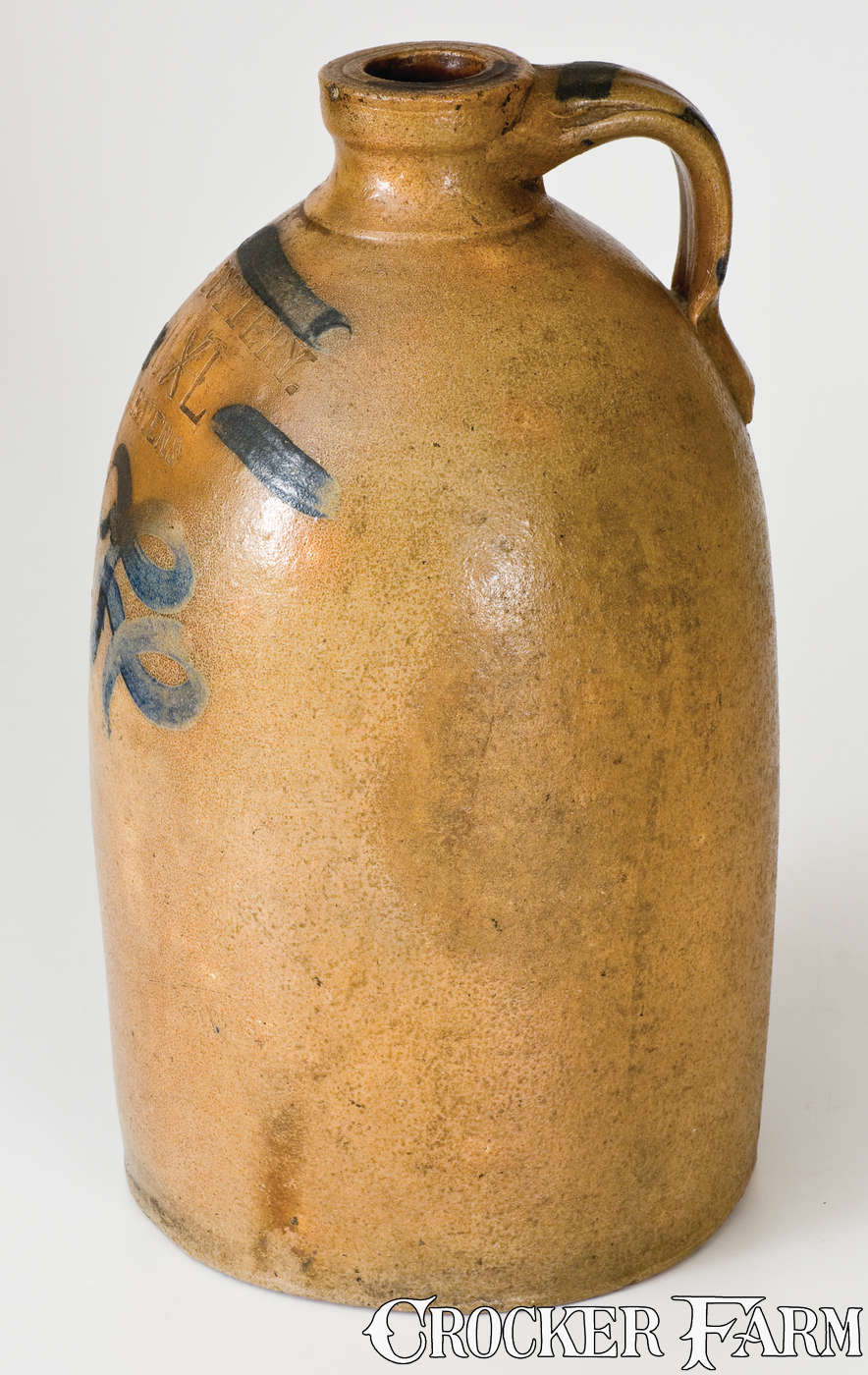 Scarce POTTERY / IXL / HAVENS Cobalt-Decorated Stoneware Jug