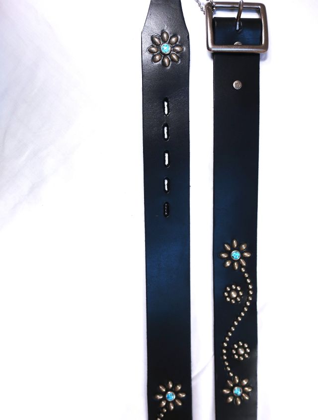 HTC ターコイズ フラワー スタッズベルト - アメカジ オンライン通販