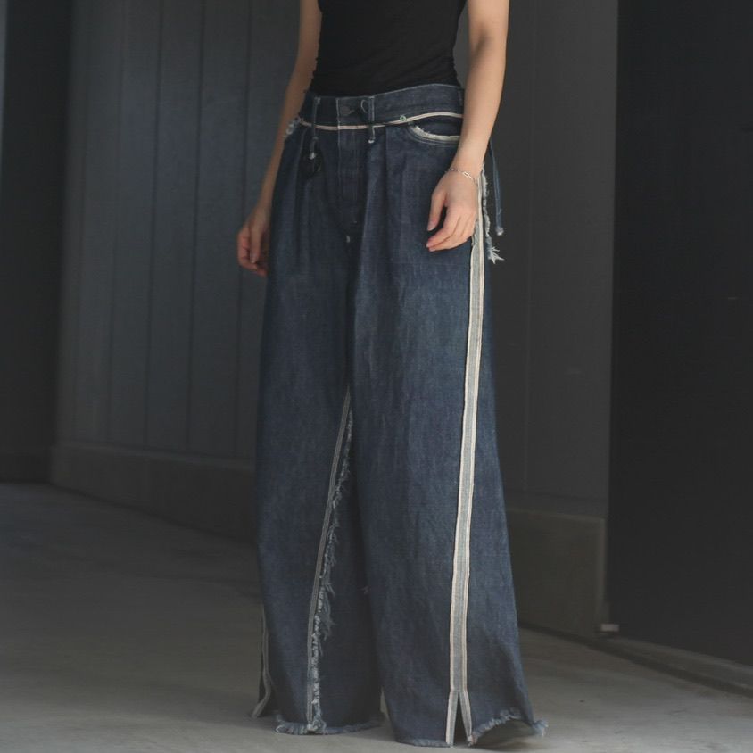MINUS - 【残りわずか】Slash Seam Inside-Out Twisted Jeans(70's
