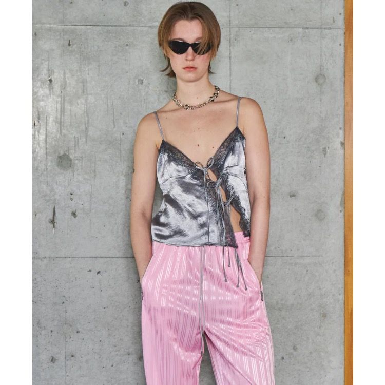 MAISON SPECIAL - 【残り一点】Lace Docking Satin Camisole | ACRMTSM