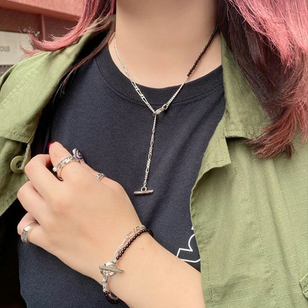 GARNI - 【残り一点】Clash Mix Chain Necklace(BLACK) | ACRMTSM