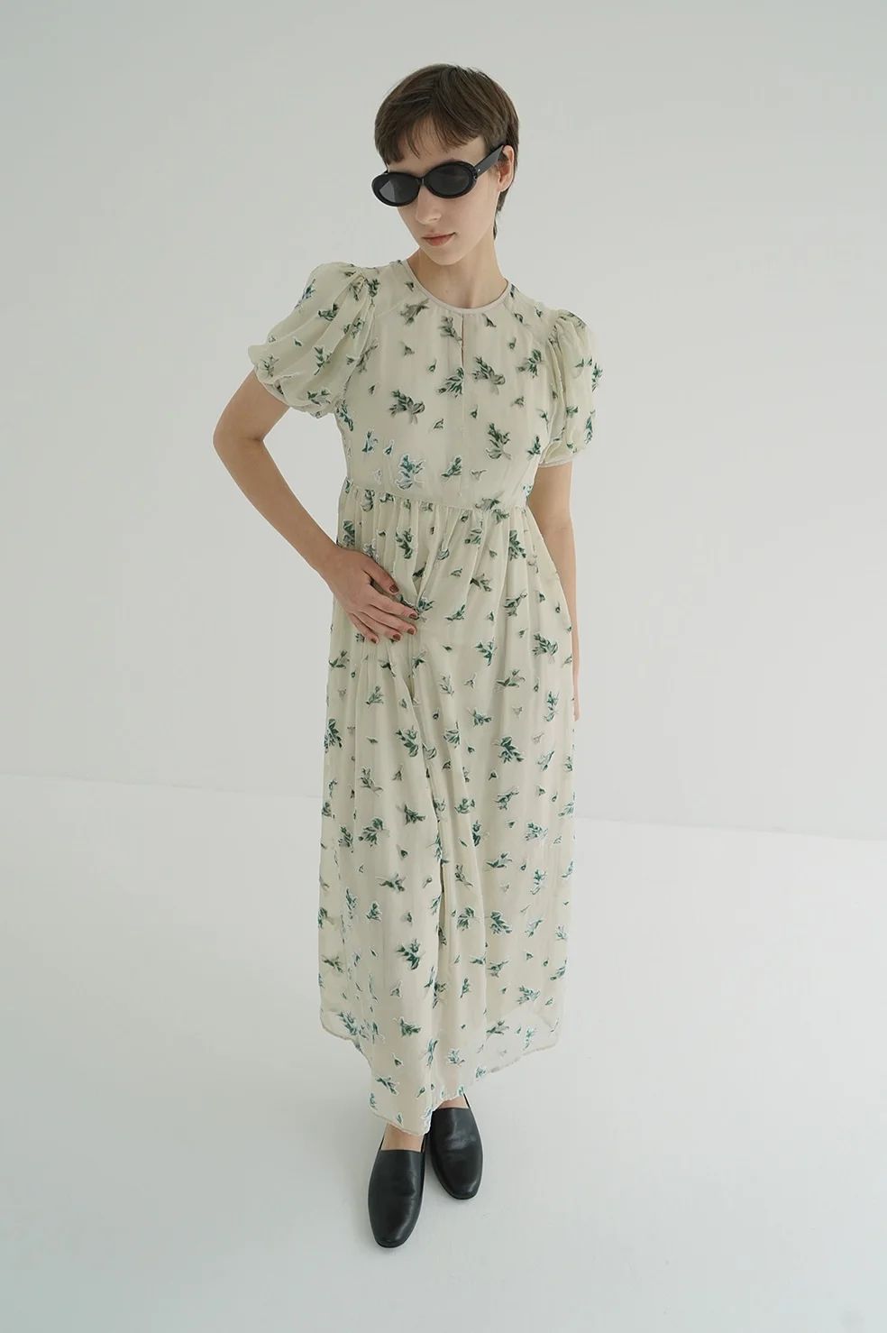 CLANE - オパールプリント ワンピース - FLOWER OPAL PUFF ONEPIECE