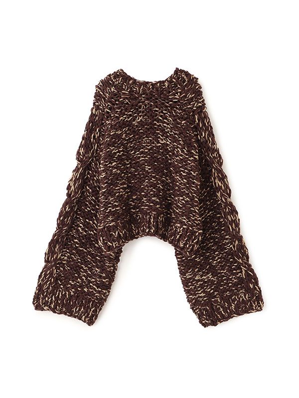 ETRE TOKYO - ハンドニットケーブルプルオーバー - BROWN | ADDICT WEB