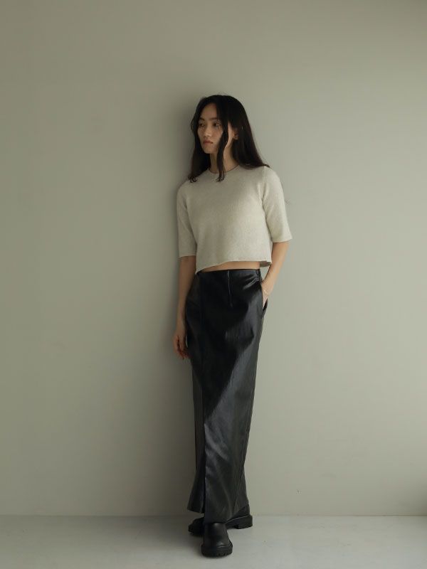 ETRE TOKYO - フェイクレザーラップスカート - BLACK | ADDICT WEB SHOP