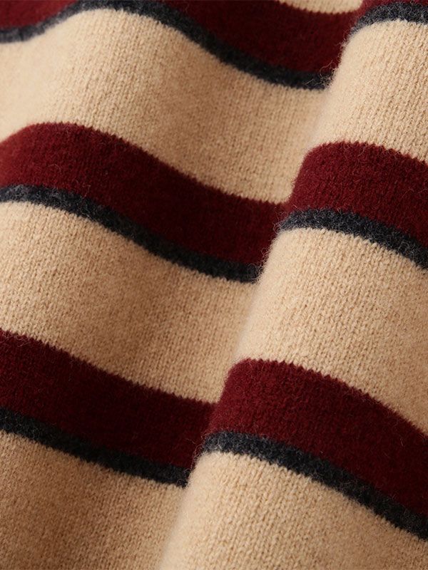 ETRE TOKYO - マルチボーダーニットポロ (BEIGE) | ADDICT WEB SHOP