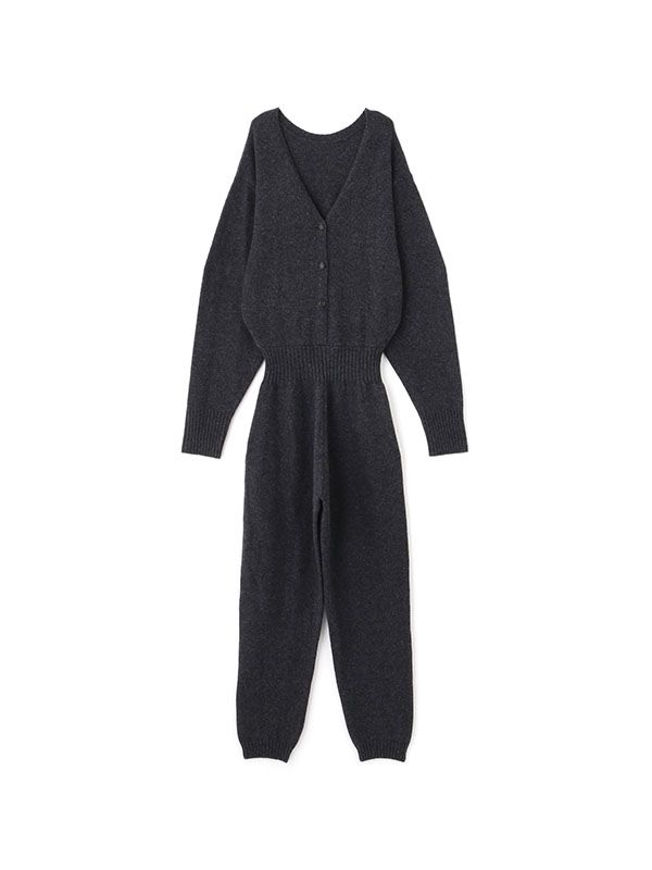 ETRE TOKYO - Vネックニットオールインワン - GREY | ADDICT WEB SHOP