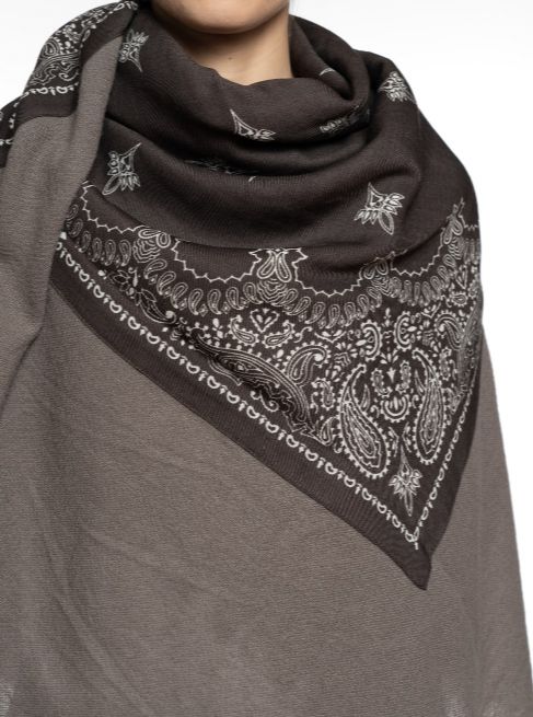 destin - カシミヤ×ウール バンダナストール 140×140cm / MUD | ADDICT