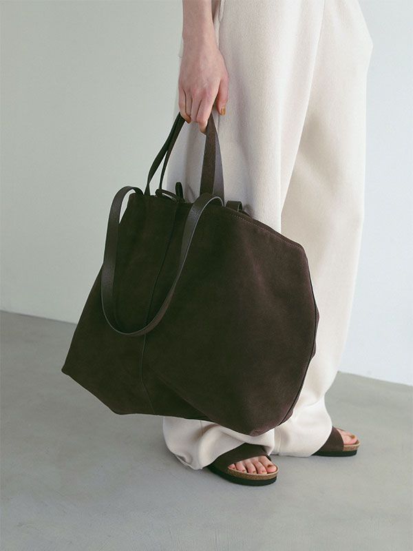 ETRE TOKYO - スウェードビッグトートバッグ - BROWN | ADDICT WEB SHOP