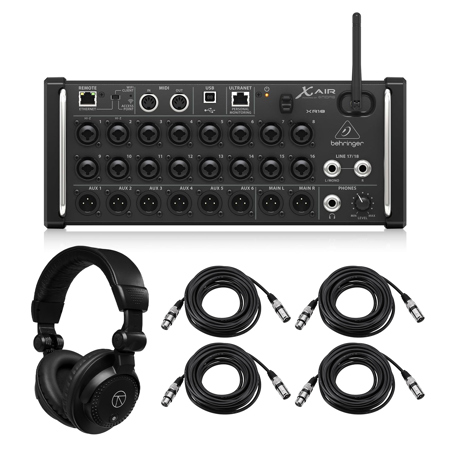 Behringer XAir XR18 18-Ch Wireless Digital Mixer, w/Headphones, 4x