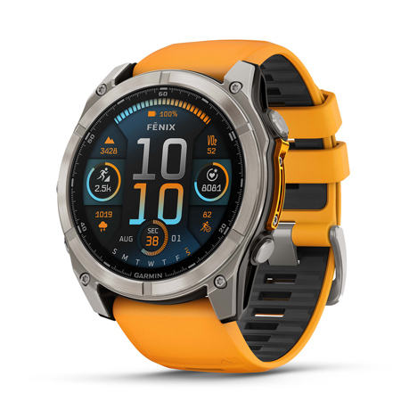 Garmin fenix 8 Sapphire 51mm GPS Smartwatch, TT with Spark Orange