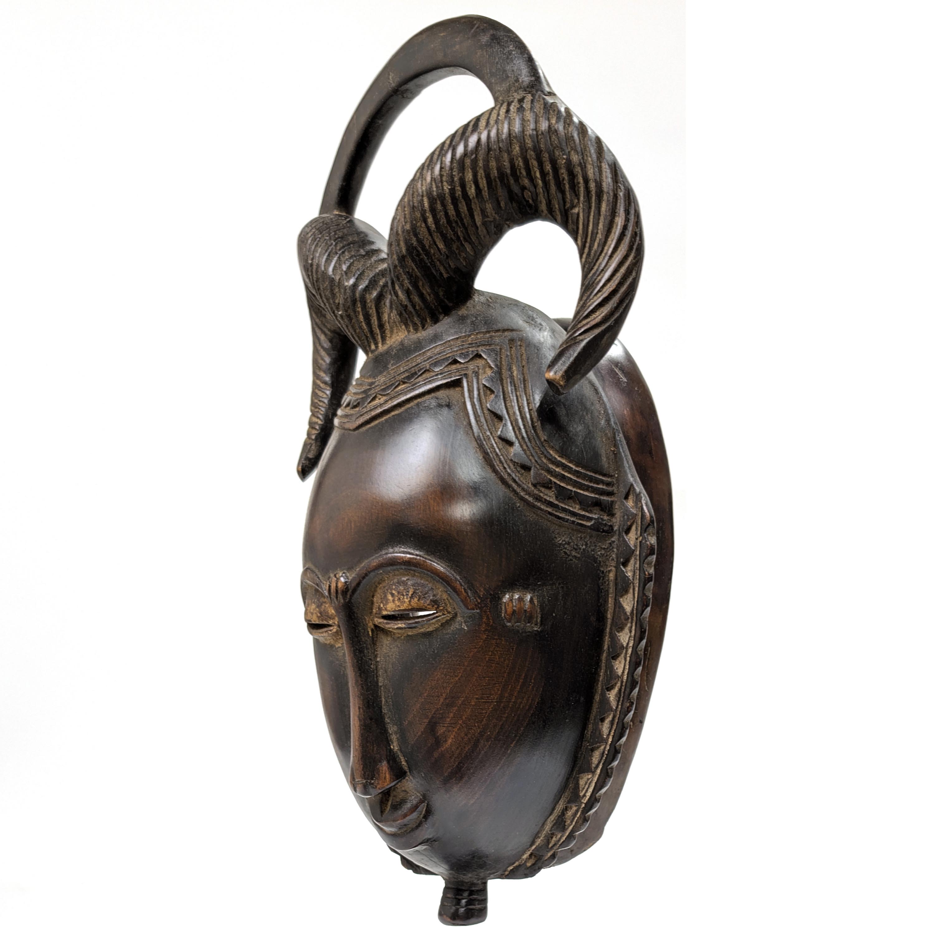 バウレ族仮面 41cm アフリカン プリミティブアート マスク （r155-17