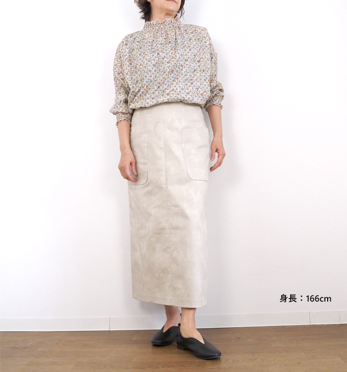 sosotto ソソット リバティプリント2ウェイゴムシャーリングブラウス