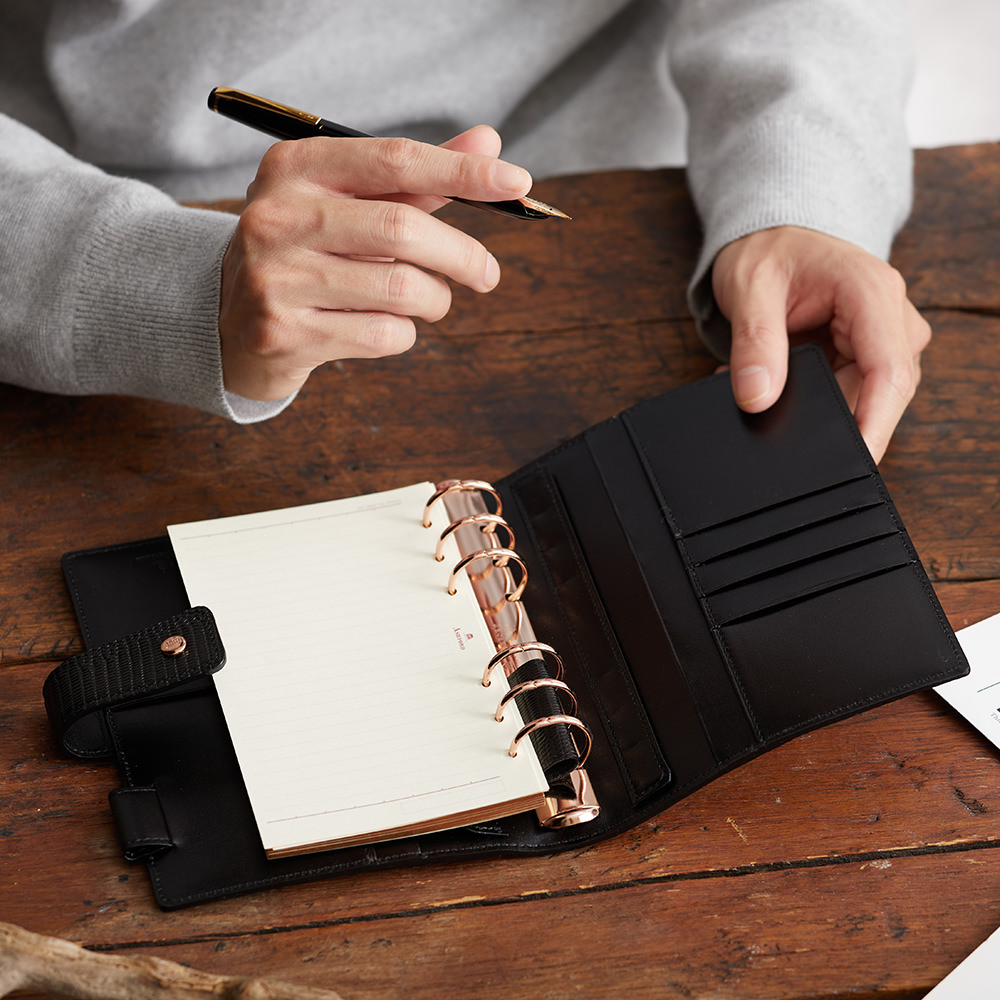 ネオフィナードローズゴールド BIBLE 25mm hock［7275］ システム手帳