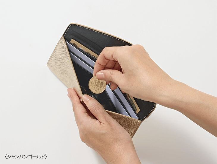 オウレンティ イタリア製スリム長財布（ペールピンク・グラスグリーン