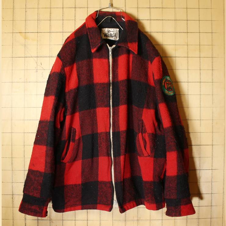 70s 80s USA製 Woolrich ウールリッチ バッファローチェック ウール