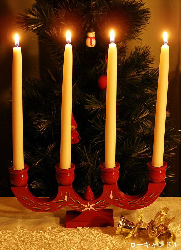 アドヴェント キャンドルホルダー フラワーペイント（4本立て)【北欧