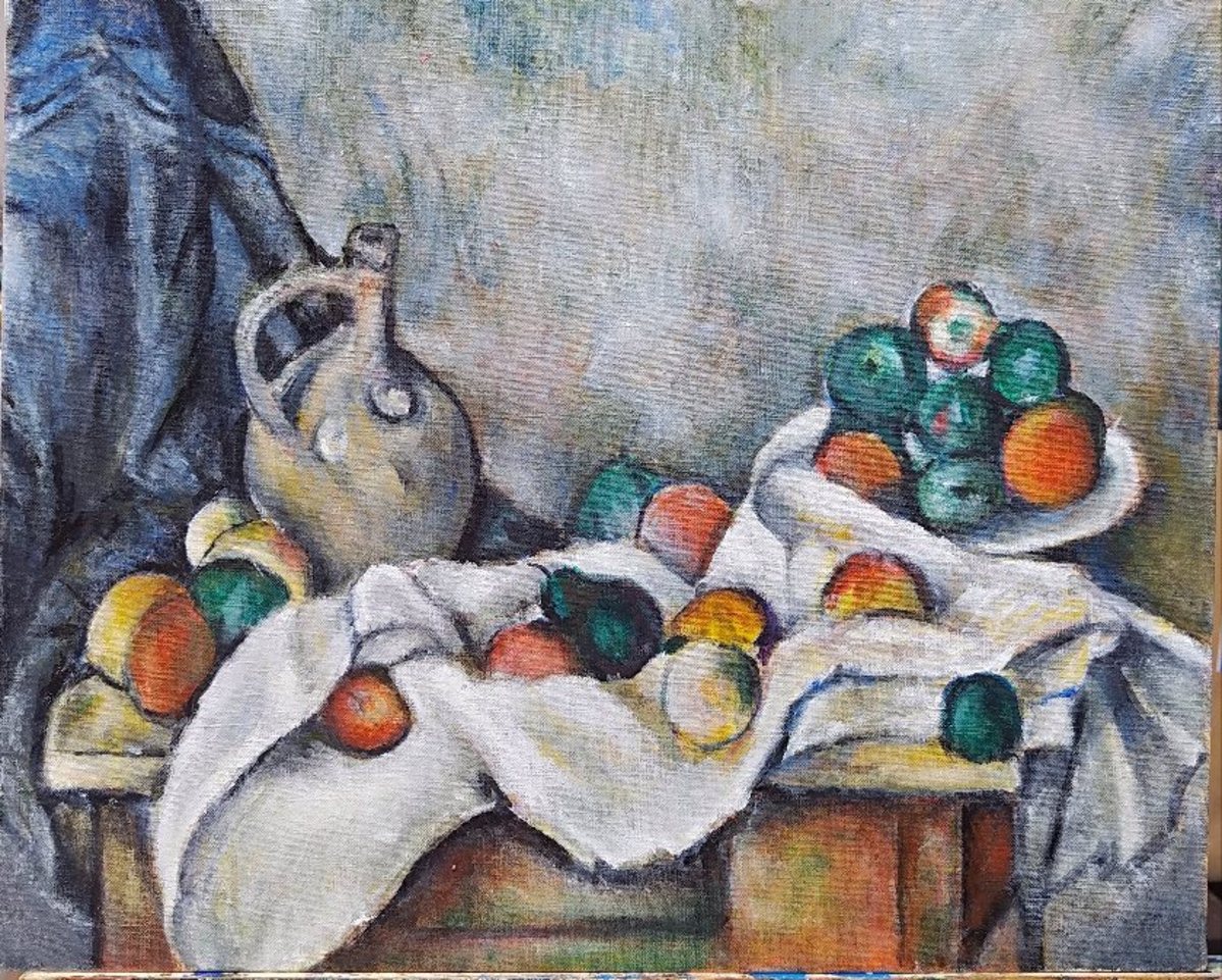 セザンヌ:水差しと果物のある静物画,1894年」 by aryon｜Artmeter