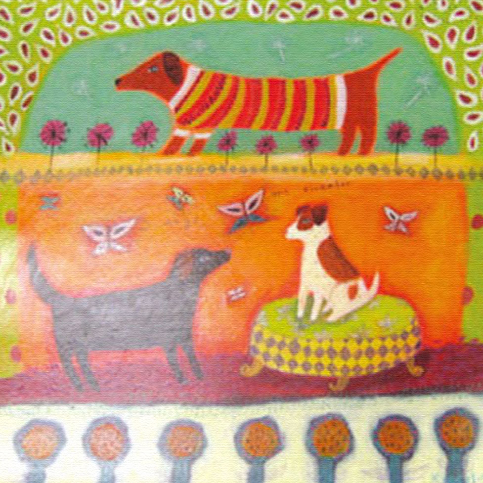 カレン・ホイプティング 絵画 (版画/キャンバスジクレー) 3dogs one