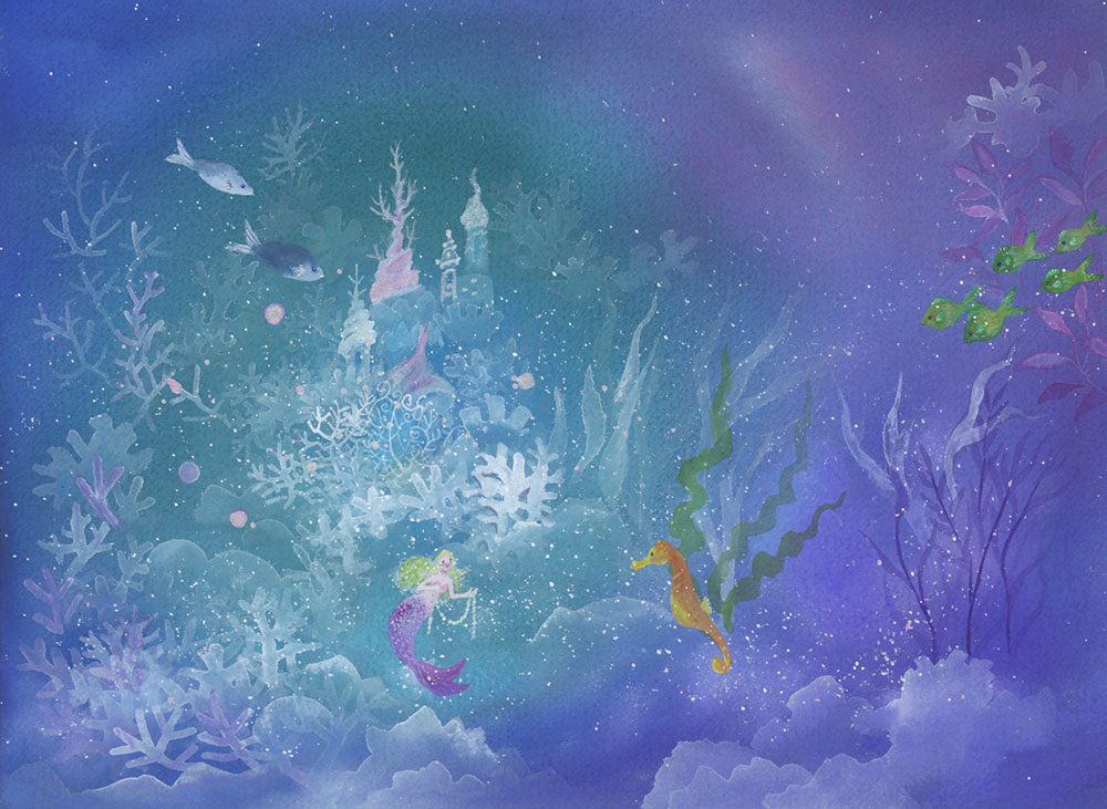 横山真弥 絵画(版画/アーカイバル) 人魚の家 9427|アート＆フレーム|絵